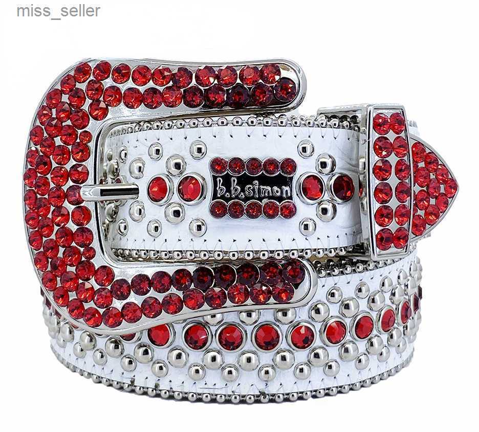 2022 Ceinture de créateur Bb Simon Ceintures pour hommes Femmes Ceinture de diamant brillant The Trojan Red Jet AB miss 2439