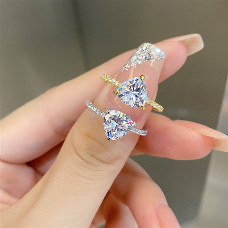 Luxury Jewelry Diamond Designer Ring for Woman Real 925 Sterling Silver Oval Bowknot Water Drop Ice Flowers 8a Cubic Zirconia Love Brud Wed Engagement Ring Present Box