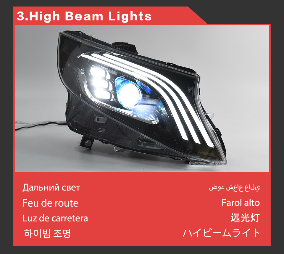 Phares de voiture LED lampe avant DRL Feux les feux de jour pour Benz Vito V260 Filans de tête Tourne des accessoires de pièce automatique