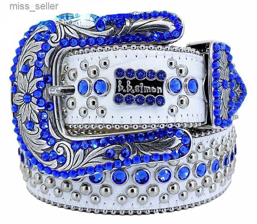 2022 Ceinture de créateur Bb Simon Ceintures pour hommes Femmes Ceinture de diamant brillant The Trojan Red Jet AB miss 2439