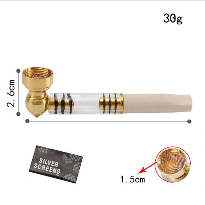 Cross border tobacco hot metal glass small PIPE suction card with smoke mill mesh detachable creative pipe