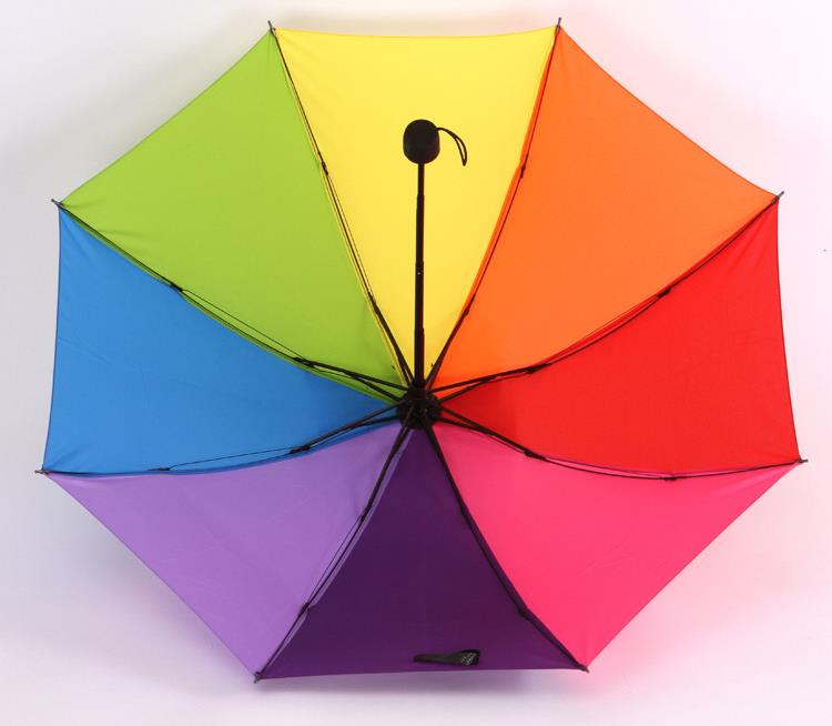 Portable Rainbow Foldable Umbrella Women Men Non-automatic Creative Folding Adults Children Hanging Sunny And Rainy Advertising Umbrellas Gift SN334