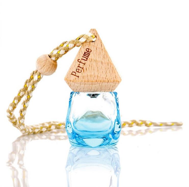 Refillable Car Perfume Bottle Diffuser Hanging Empty Glass Bottles Air Freshener Clear Essential Oil Jar Pendant SN321