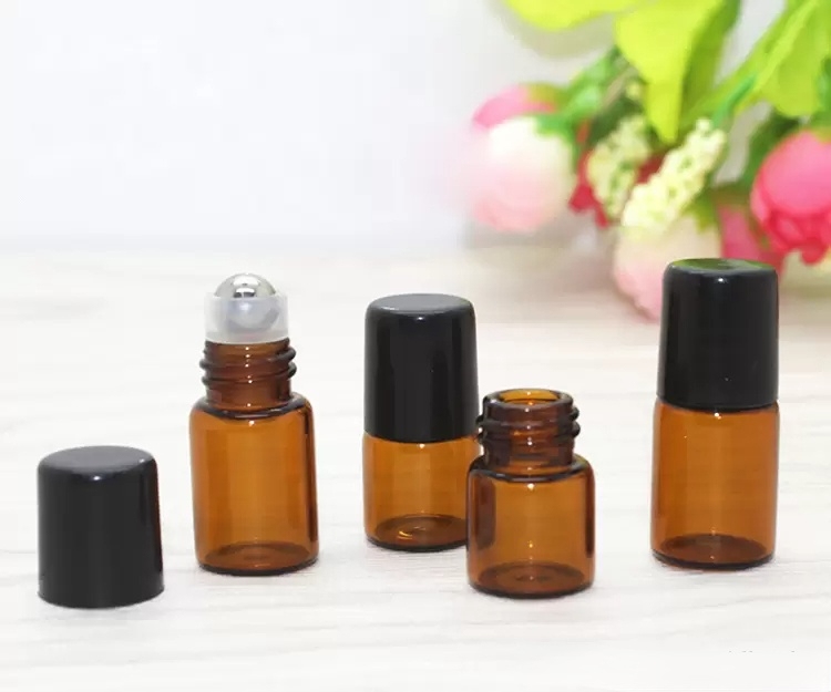 2020 Hot Selling Amber 1ml 2ml 3ml 5ml 10ml Glass Roller Bottles With Stainless Steel Ball For Essential Oil Free DHL