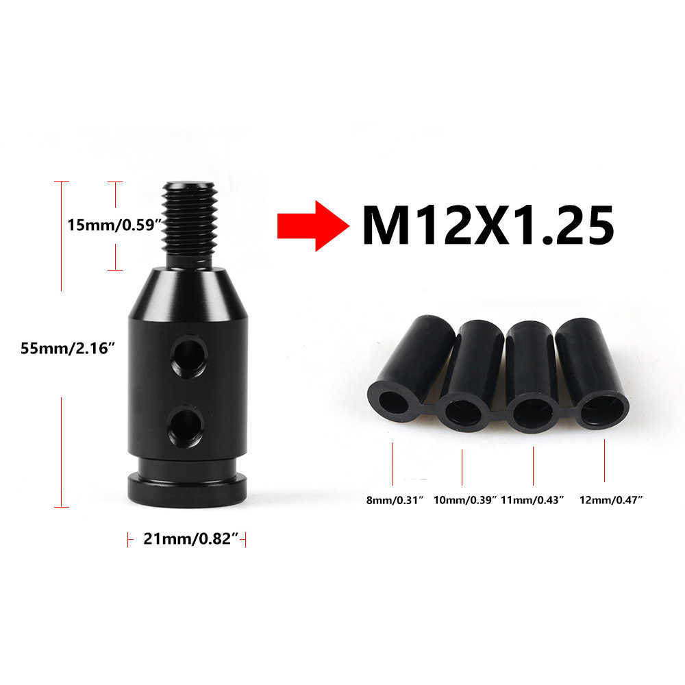 Car Manual Shift Knob Aluminum Alloy Converter Universal M10x1.5 M12x1.25 Thread Adapter Vehicle Accessories