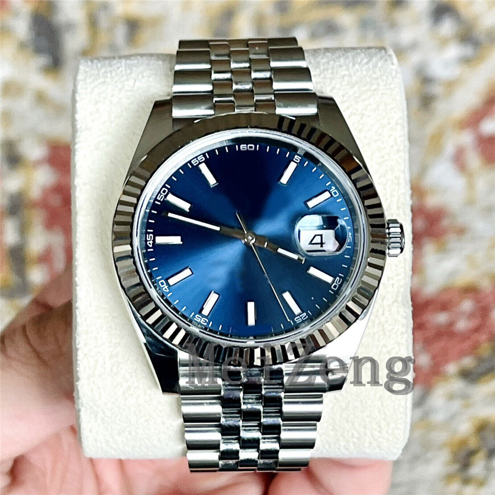 Relógio de pulso de luxo 41mm Datejust 126334 Índice Azul Jubileu Moldura Canelada Masculino3235 Relógio Automático280p