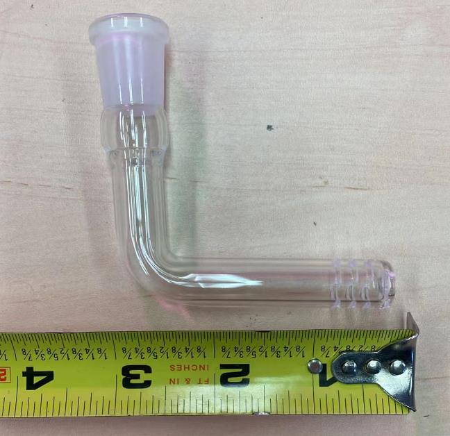 Glas-Downstem-Rauchpfeife, 14 mm weiblich, 90-Grad-Down-Stem mit 6 Schnitten für Becher-Wasserpfeifen-Zubehör