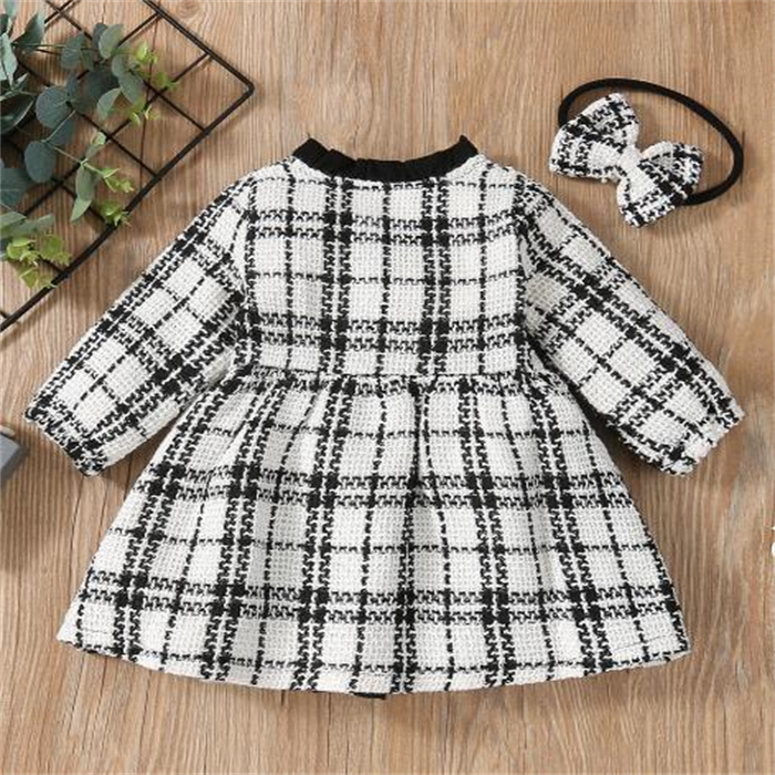 Spring Autumn Children Clothes Baby Girls Dress Double-Breasted Kids Coat Party Long Sleeve Infant Toddler Dresses