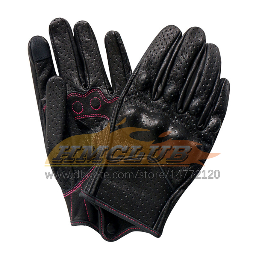 ST435 Mulheres luvas de motocicleta Touch XS S M Racing Top genu￭no de couro genu￭no Guant￩s Motocross Motocross Motocross Luvas Mujer Mulheres