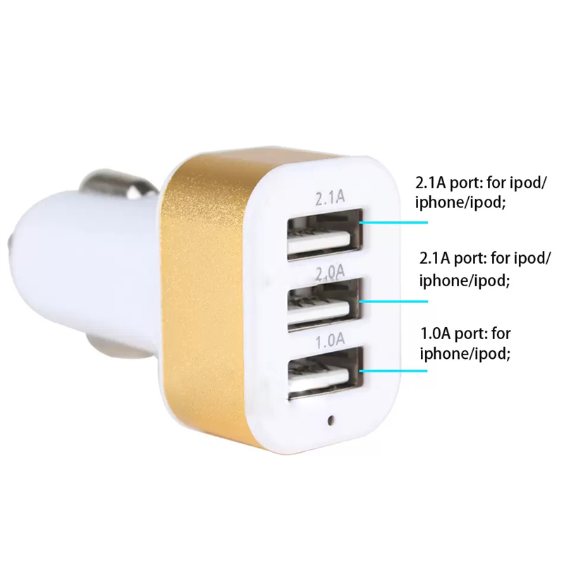 Car Charger 5V Dual 3 Ports Charging Adapter 3U Compatible for Samsung Huawei LG Xiaomi Cell Phone