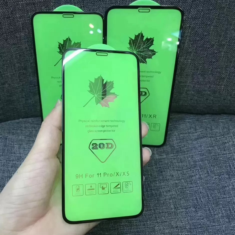 20D Pełna pokrywa szklana szklana ochrona ekranu telefonu dla iPhone'a 14 13 12 Mini 11 Pro Max XR XS Samsung A12 A22 A32 A42 A52 A37 A02S A03S Z Hard Box Detali