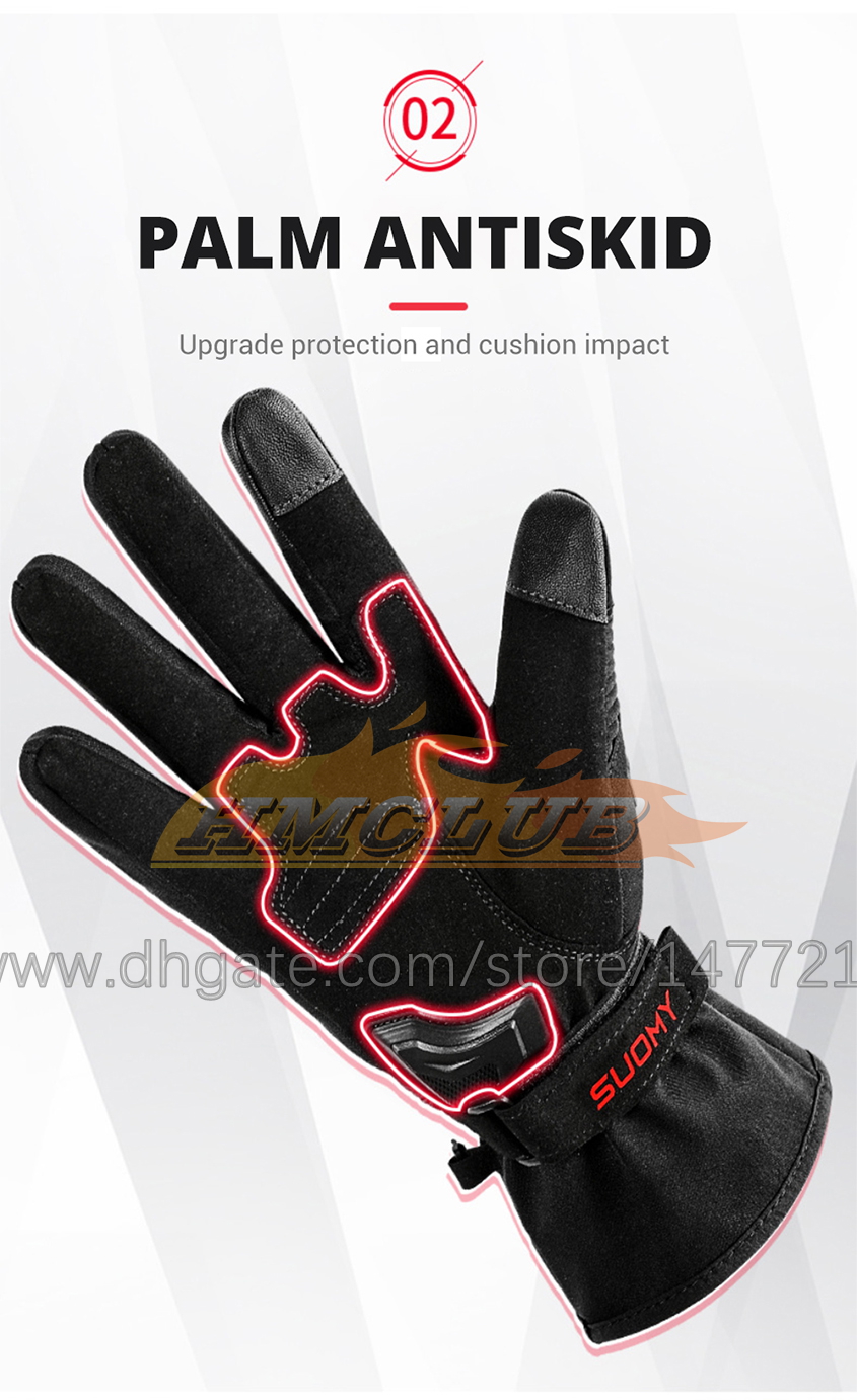 ST446 chaud hiver Moto gants écran tactile étanche coupe-vent protection Motocross Moto hommes gants Guantes Moto