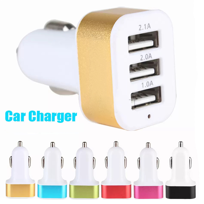 Car Charger 5V Dual 3 Ports Charging Adapter 3U Compatible for Samsung Huawei LG Xiaomi Cell Phone DHL FEDEX