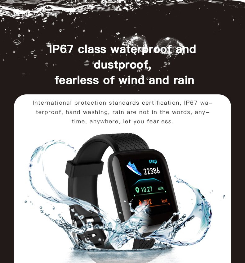 D13 montre intelligente 116s hommes femmes pour téléphone étanche traqueur de fréquence cardiaque tension artérielle Sport Smartwatch