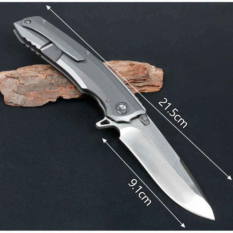 High-end taktisk vikkniv D2 St￥lblad G10TC4 Titanlegering Handtag Utomhusjakt Sj￤lvf￶rsvar ￖverlevnad Stripping Skinning r￤ddningsficka Knivar