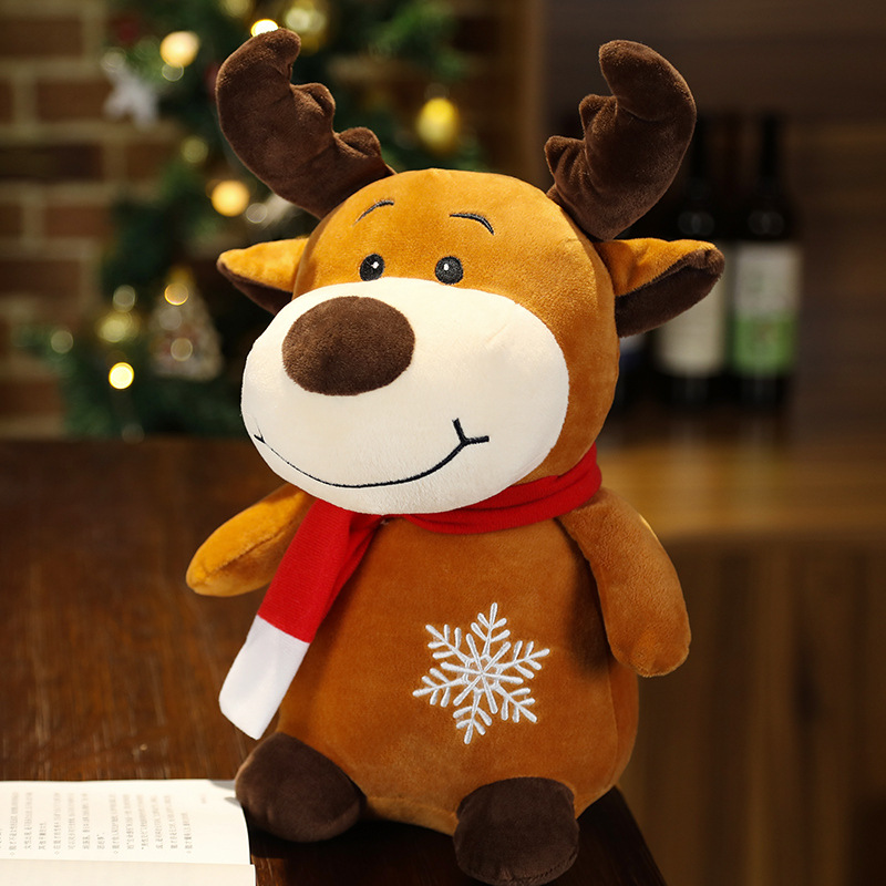 2022 manufacturers wholesale 23cm Santa Claus plush toys Milu deer snowman dolls children's Christmas gifts