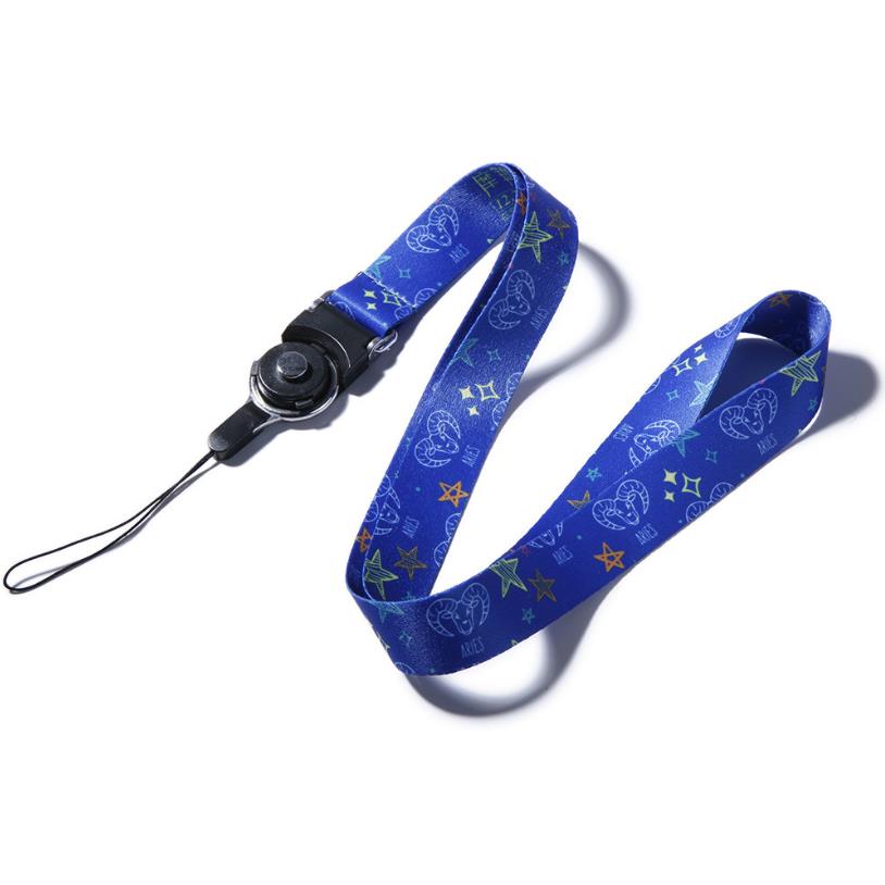 Dodici Costellazioni Zodiaco portachiavi Cute Fox Neck Strap Chiavi Del Telefono Titolare Della Carta D'identità Cordino Le Chiavi FAI DA TE Appeso Cordini Cordini