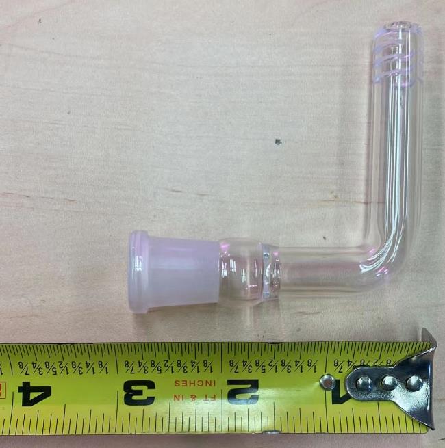 Cachimbo de haste inferior de vidro 14 mm fêmea haste descendente de 90 graus com 6 cortes para tubos de água de copo acessórios