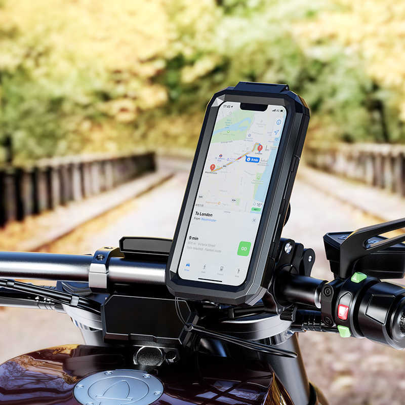 Auto Wasserdichte Fall Motorrad Fahrrad Telefon Halter Stehen Tasche Schnell Montieren Unterstützung Moto Bike Lenker Halterung Für Xiaomi iPhone