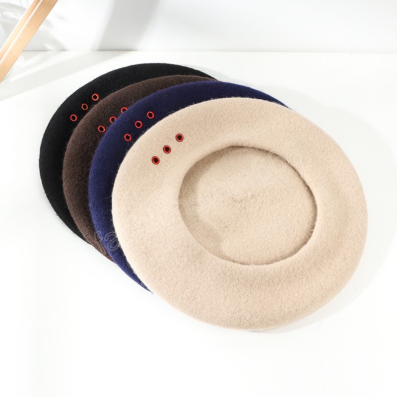 Womens Beret Cap Fur Fur سميكة اللون القبعات الشتوية المحبوكة للنساء حجم كبير 60 سم Gorras