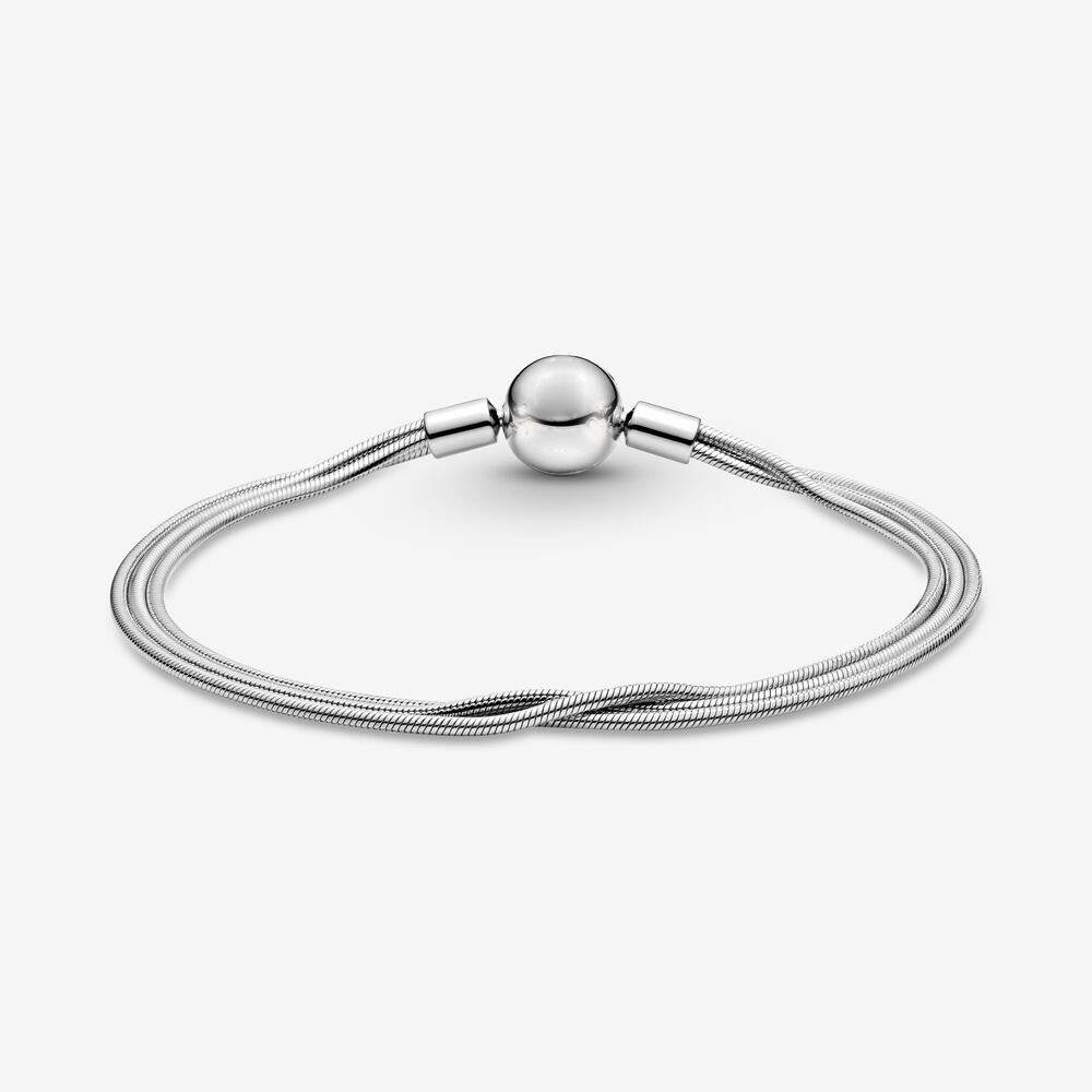 Wielowarstwowe bransoletki z łańcuchem węża z oryginalnym pudełkiem kobiety pasują do pandora autentyczne S925 Sterling Silver Charms bransoletka urodziny biżuteria bożonarodzeniowa prezenty BR029