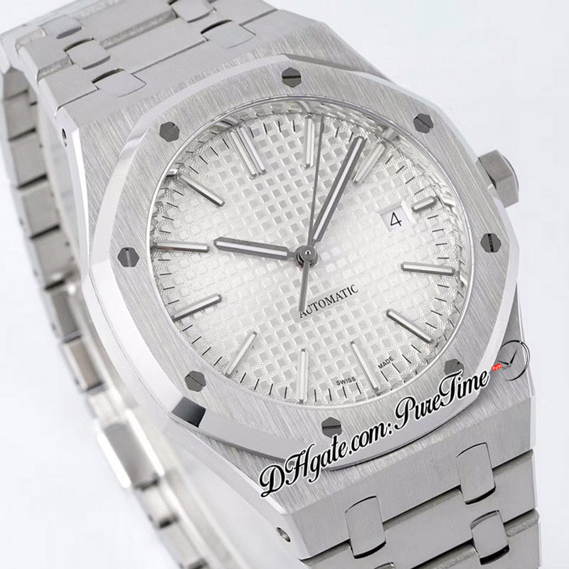 IPF 41 мм 1540 A3120 Automatic Mens Watch Ultra-Thin 9,8 мм серебряной текстурированной набор маркеры.