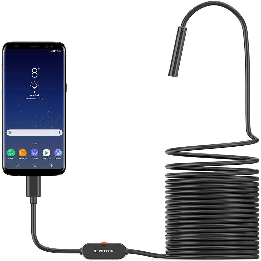 Câmera de endoscópio de 8mm HD USB Mini impermeável 1-10m Hard Soft Cable Snake Tubo Câmeras de inspeção