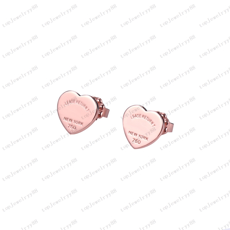 Designerskie serce Kobiety Rose Stud Para Flanel Bag Stael Stal nierdzewna grubość 10 mm grubość przeszywająca luksusowa biżuteria Prezenty Kobieta Accessi317n