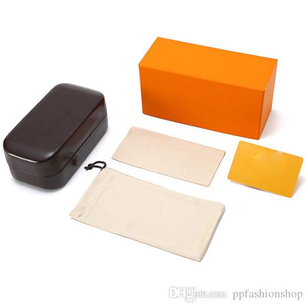 Caja de marca para gafas de sol, accesorios para gafas protectoras, embalaje clásico, amarillo, marrón, cuero duro, Cases318S