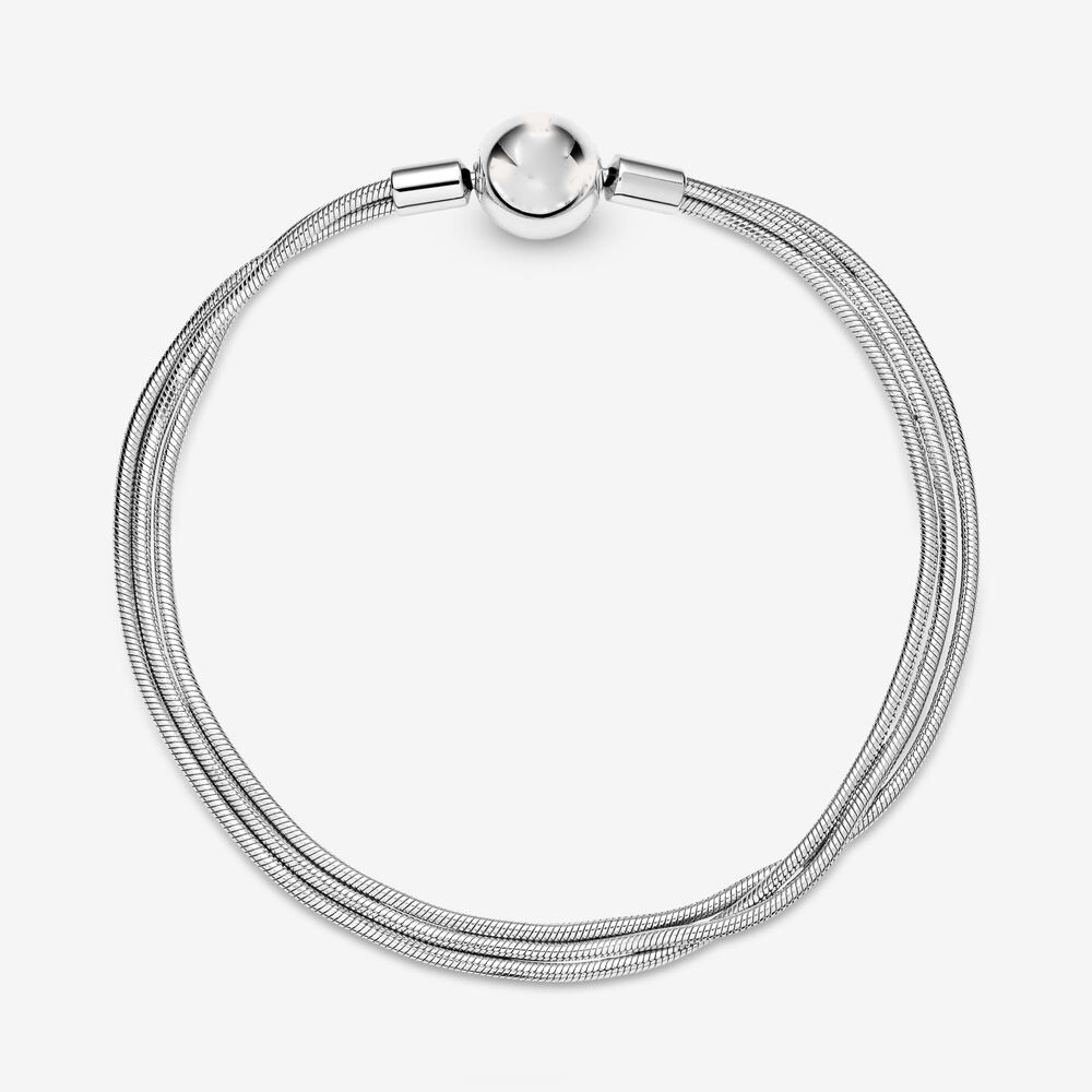 Wielowarstwowe bransoletki z łańcuchem węża z oryginalnym pudełkiem kobiety pasują do pandora autentyczne S925 Sterling Silver Charms bransoletka urodziny biżuteria bożonarodzeniowa prezenty BR029