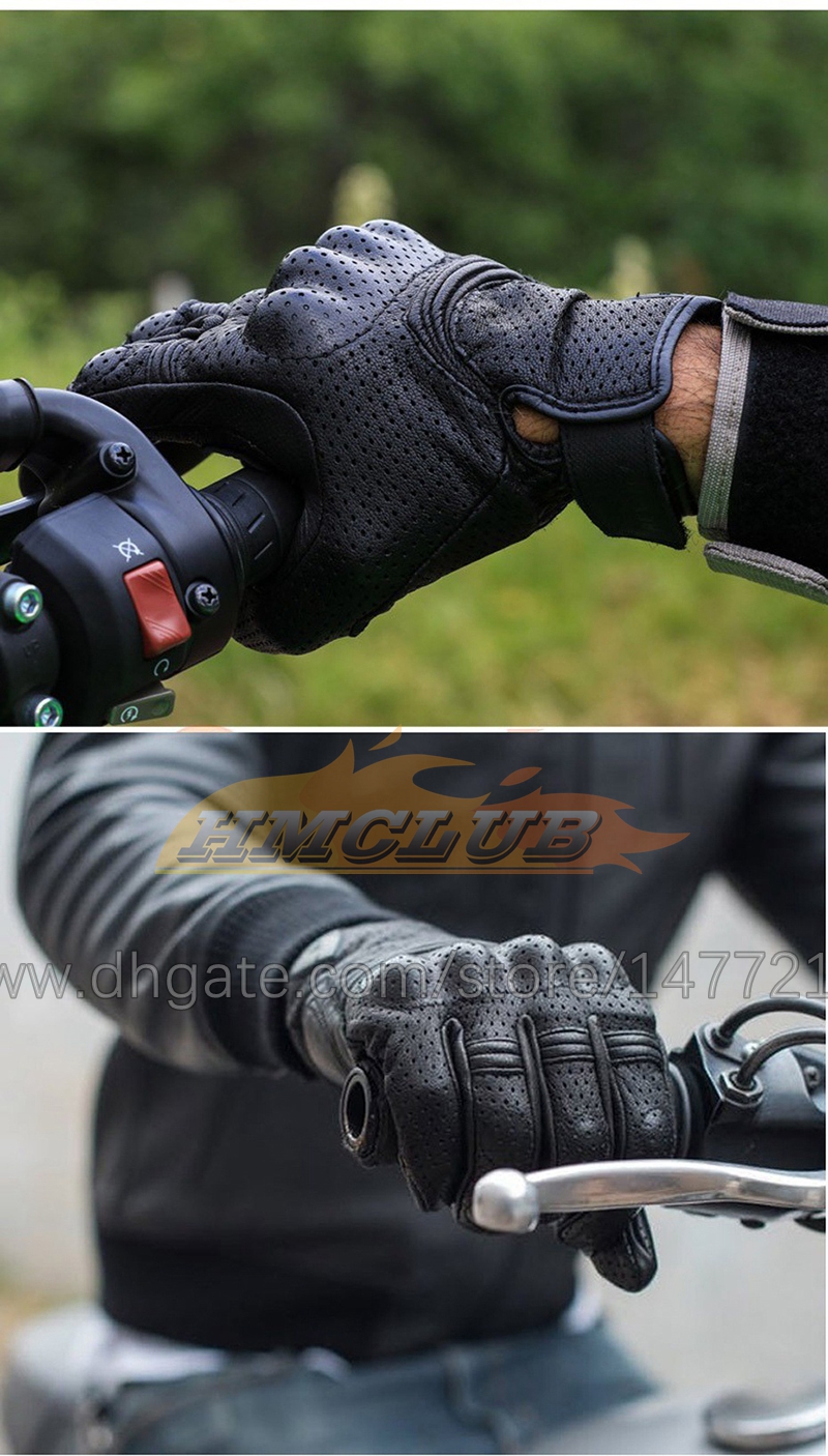 Gants de Moto en cuir véritable ST717 homme gants de Motocross en peau de chèvre de haute qualité course respirant écran tactile Guantes Moto