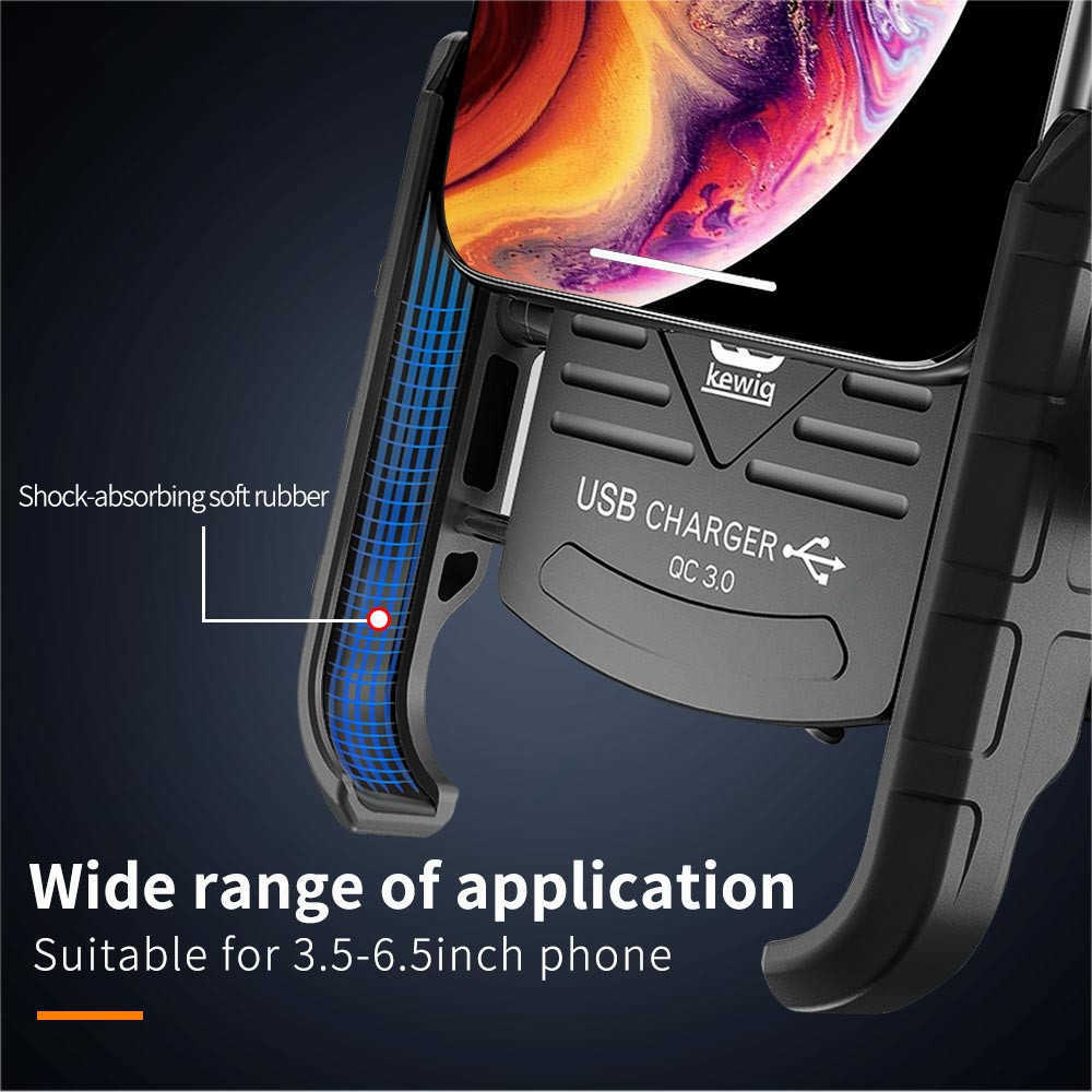 Car Motorcycle Mobile Phone Holder Stand Mount for Moto Motorbike Cell Phone GPS Support with Waterproof QC 3.0 USB Charger