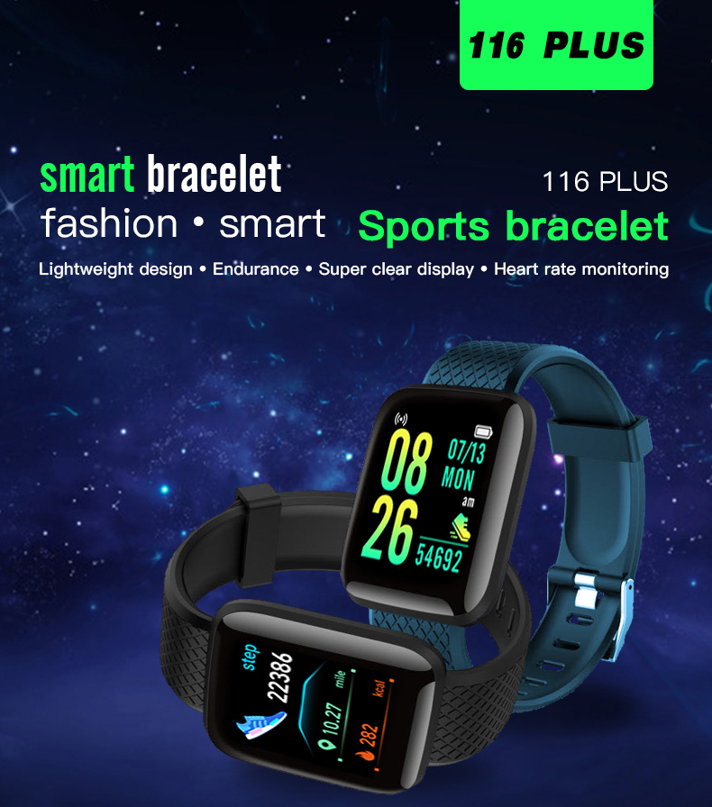 D13 Smart Watch Band 116 plus Waterproof Smart Bracelet Heart Rate Tracker Wristband Blood Pressure Sport Smartwatch