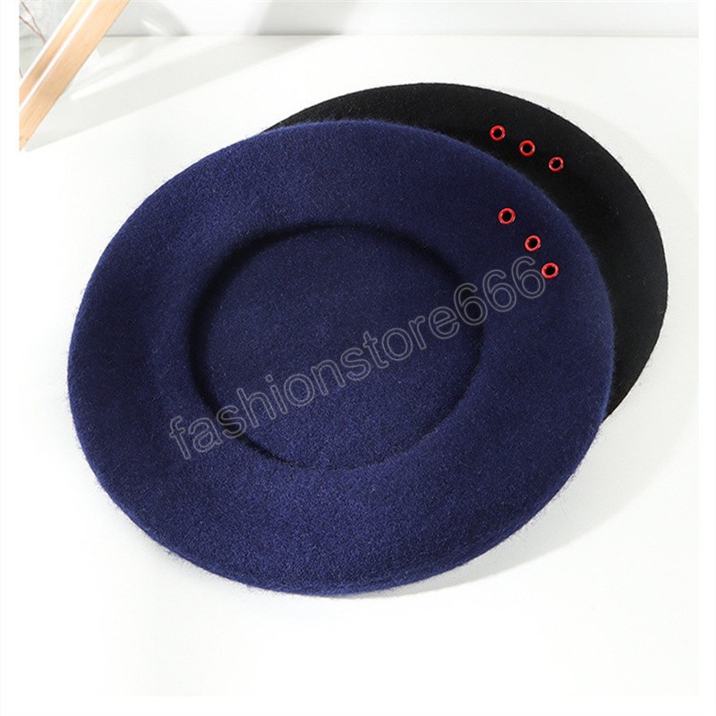Womens Beret Cap Fur Fur سميكة اللون القبعات الشتوية المحبوكة للنساء حجم كبير 60 سم Gorras