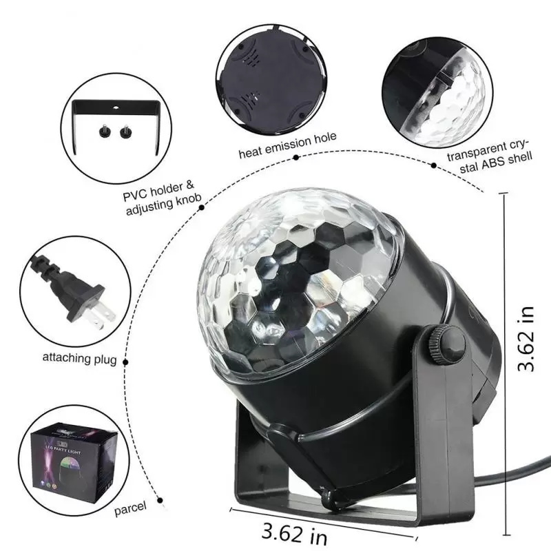 Led Dj Ball Xmas Magic Ball Projector Dropship Home Ktv Wedding Show Led RGB Crystal Effect Lights Sound Activated Laser with Retail Package