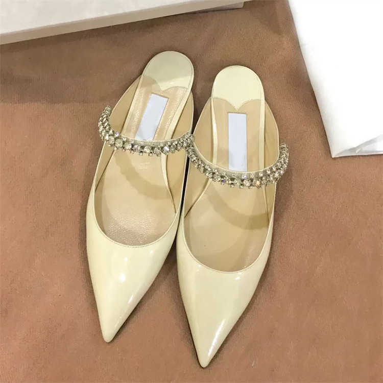 Brand Casual Shoes designer design Women's 2022 Summer New Fashion Classic Pointed Flat Bottom Casual Half Slippers