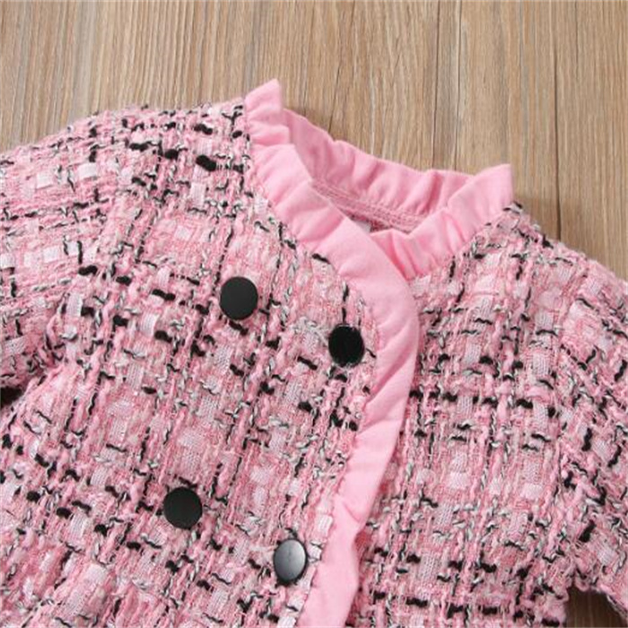 Spring Autumn Children Clothes Baby Girls Dress Double-Breasted Kids Coat Party Long Sleeve Infant Toddler Dresses