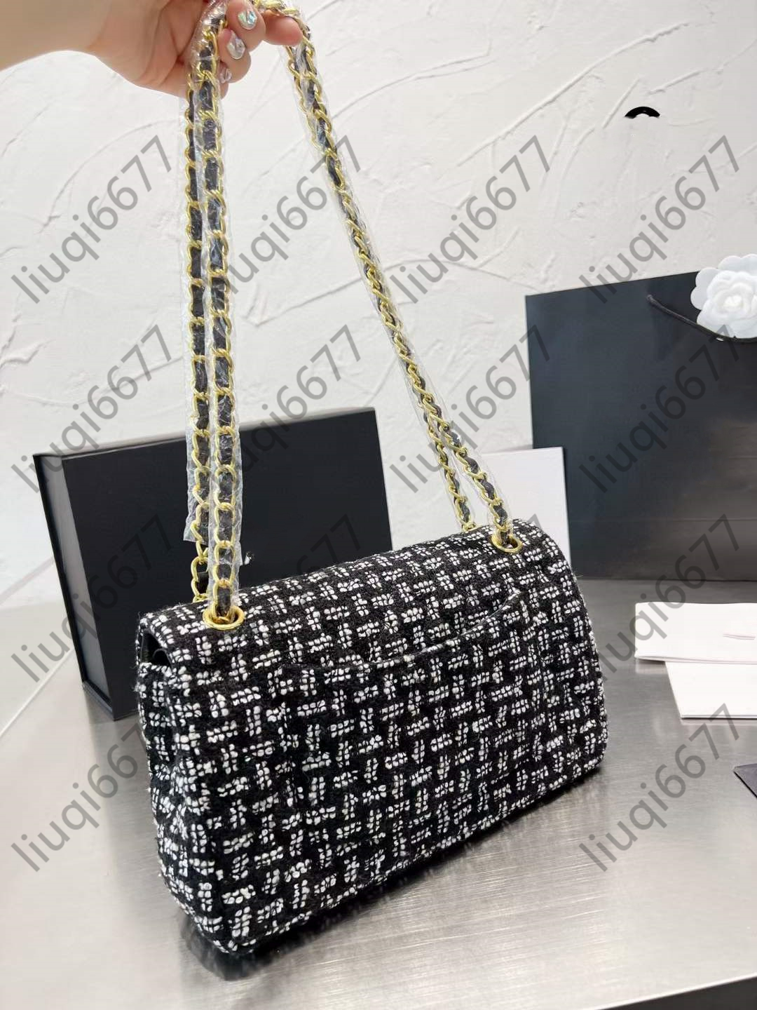 패션 클래식 디자이너 5A Quality Lady Chain Bag 크로스 바디 가방 여성 클러치 플랩 핸드백 지갑 크로스 바디 토트 지갑 25cm 선물 상자 