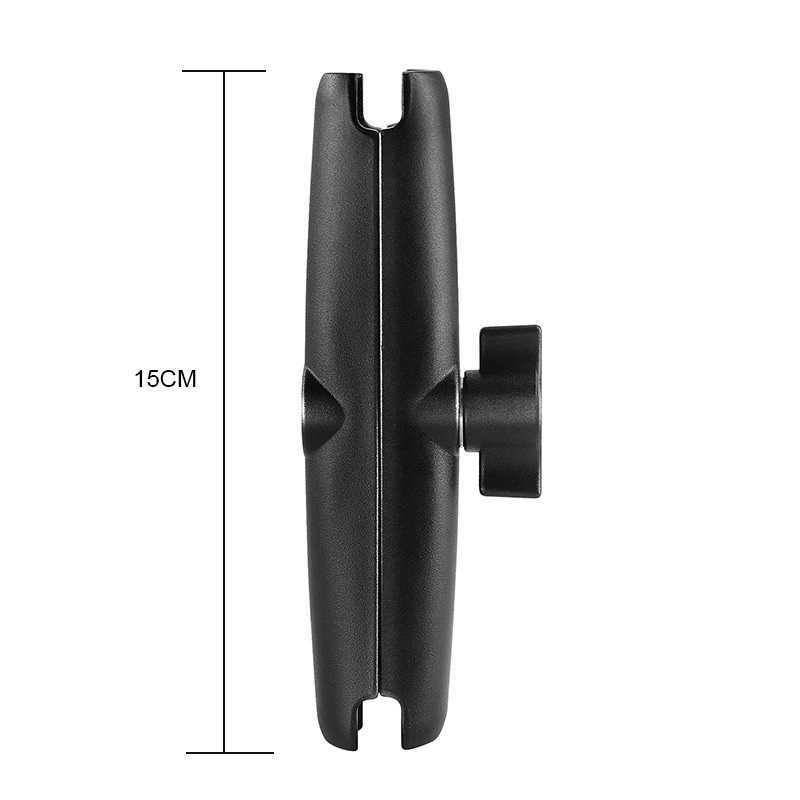 Braccio a doppia presa auto da 1 pollice con testa a sfera 6 cm 9 cm 15 cm Base montaggio a sfera fotocamera Go-Pro Braccio di estensione moto da bicicletta supporto Ram