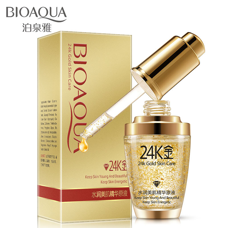 Soro Facial Cremes Loção Hidratante Hidratante de Dia Ouro 24K Essence Original Skin Base Liquid Oil Control Clareamento do Tom da Pele