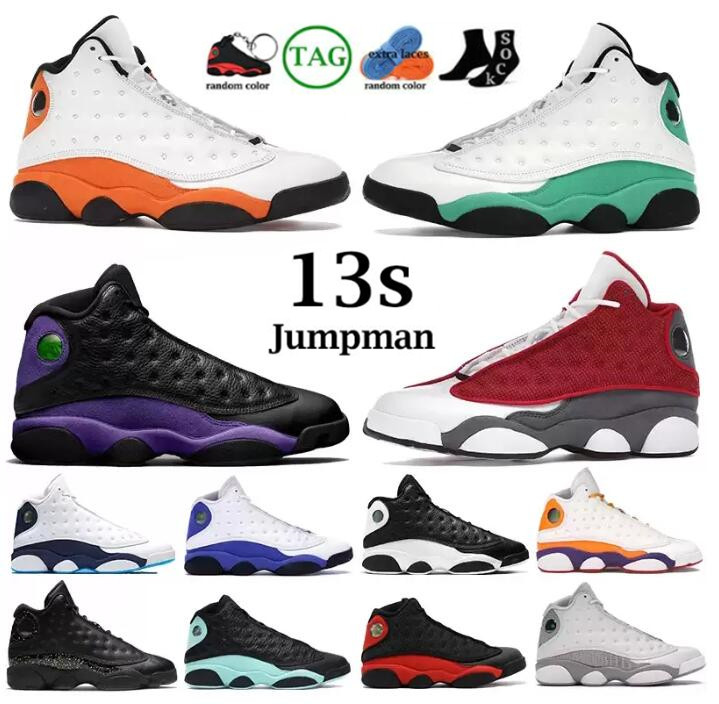 Scarpe da basket di New Men 13 Jumpman 13s Court Purple allevato fortunato Green Flint Mens Starfish Sneakers Retro Outdoor 40-46