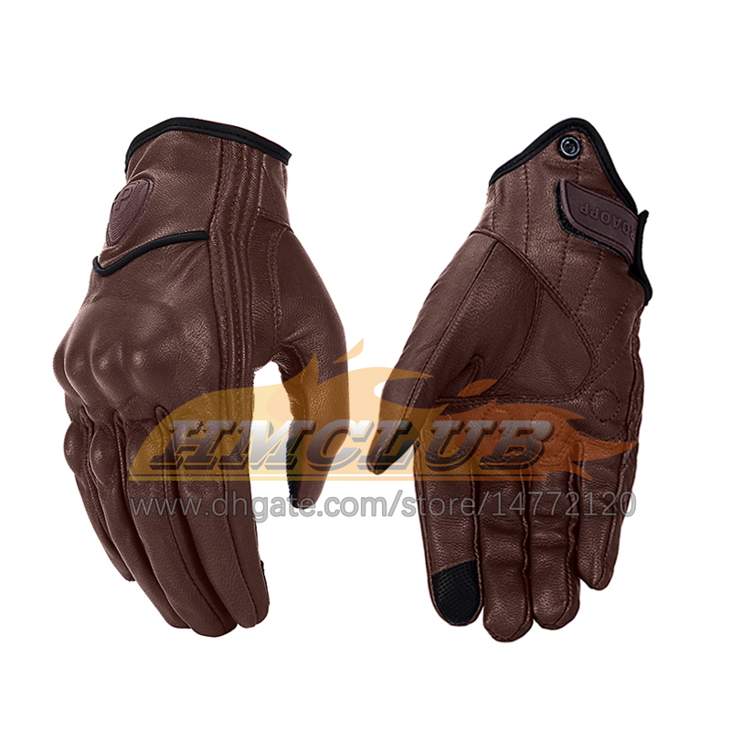 ST494 Retro Motorrad Handschuhe Männer Leder Wasserdichte Winter Touchscreen Motocross Handschuhe Volle Finger Motorrad Moto handschuhe