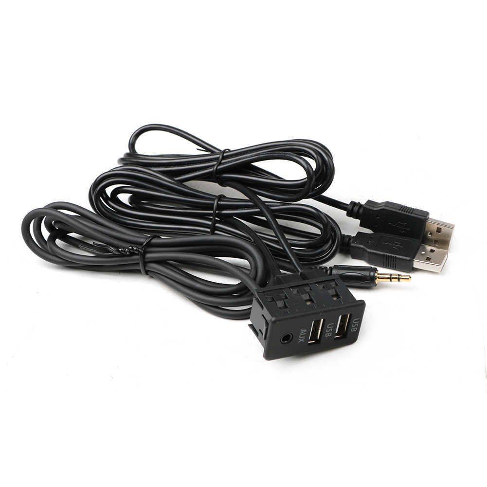 150CM 3 estilos montaje empotrado para salpicadero de coche Panel de puerto USB auxiliar adaptador de Cable de extensión Dual para barco automático para Volkswagen Toyota