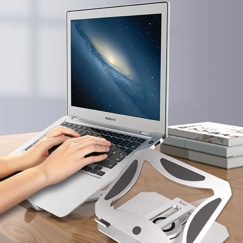 Auto Swivel Laptop Stand Desk Riser 360 Rotatie Multi-hoek/Hoogte Verstelbare aluminium computerstandaard voor MacBook Pro Air Dell HP