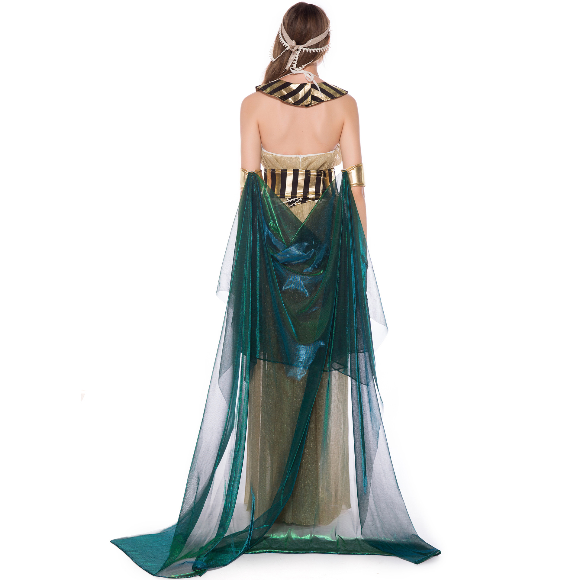 Halloween Party Theme Costume Women's Cosplay Cape Greek Goddess Princess Ball Dress Cos Egyptian Queen