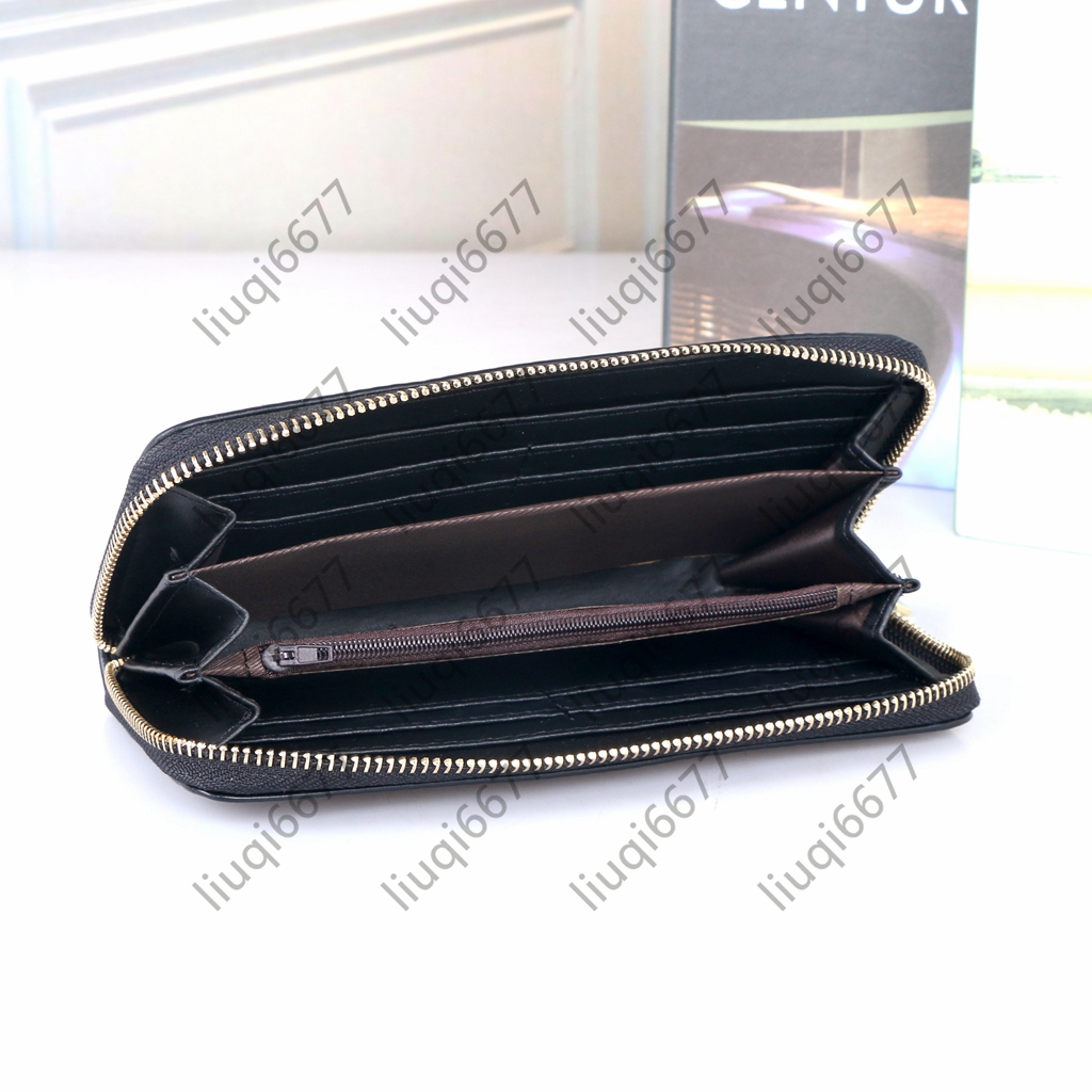 Portefeuilles de créateurs de haute qualité pour femmes en cuir PU Portefeuille à glissière Femmes hommes Zipper Long Holders Porte-monnaie Femme Montre Exotic Clutch Card Case Holder Wallets 4 couleurs