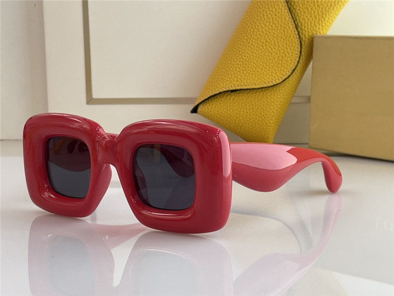 Nowe okulary przeciwsłoneczne 40098 Specjalna konstrukcja Kolor Square Frame Frame Avant-Garde Style Crazy