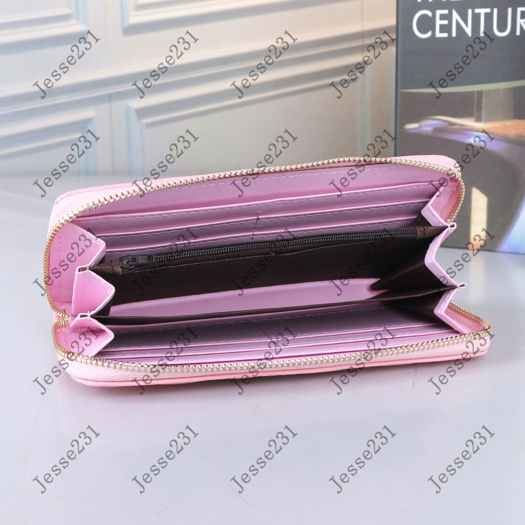 Designers de alta qualidade carteiras zippt carteira de couro macio homens mulheres icônico texturizado moda longa zíper carteiras moeda bolsa cartão c2897