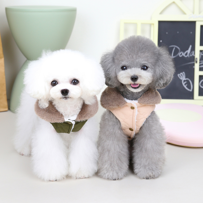 2022 roupas de cachorro pequenas com colarinho de pet de pet winter casaco quente vestuário para cão médio chihuahua por atacado