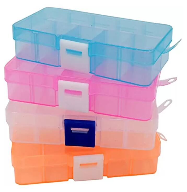 10 roosters sieraden opbergdoos plastic transparante display case organisator houder voor kralen ring oorbellen sieraden p1128